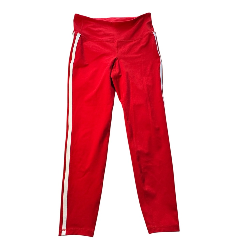 Old Navy Active Red White Side Stripe Go-Dry High-Waisted Leggings Women's Large